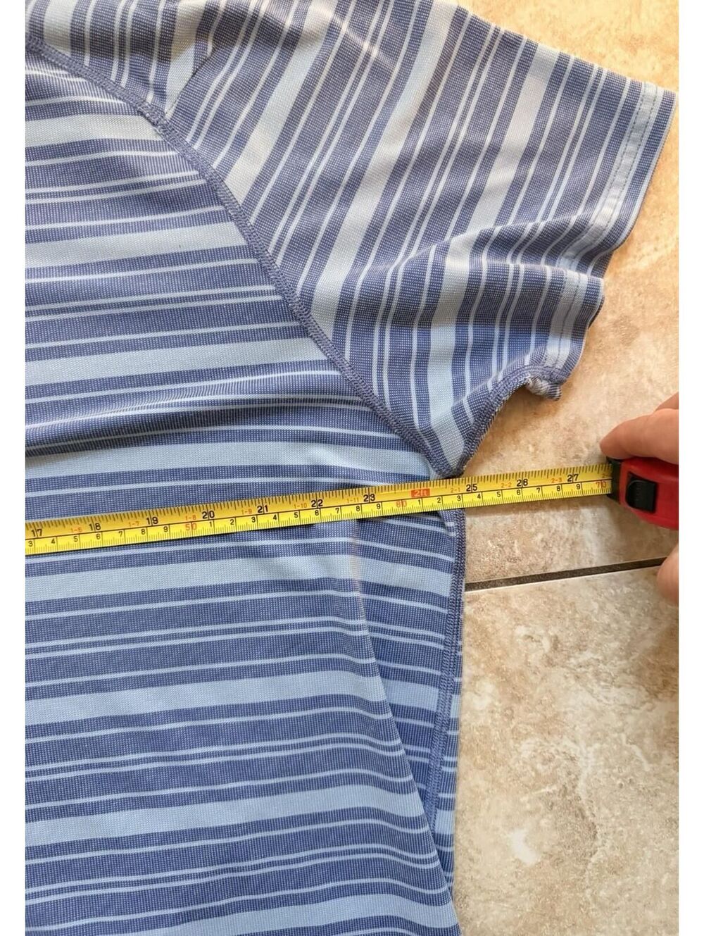 2XL - Men - Rhone Blue Striped Polo Shirt - Picture 4 of 5